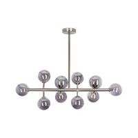 lampara de techo de metal plateado 68 cm cristal colgante 10 luces ramis