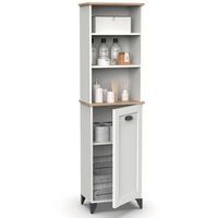 columna de bano mueble auxiliar armario alto estilo vintage 168x465x31 cm espacio almacenaje blanco  briebe eterna