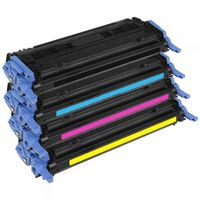 compatible multipack hp colour laserjet 1600 printer toner cartridges 4 pack -124a q6000a
