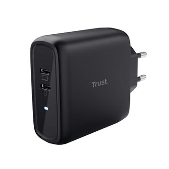 Cargador USB-C Trust Maxo 65 W Doble Puerto Carga Rápida Universal PPS Negra