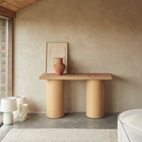 consola de madera de mindi y ceramica