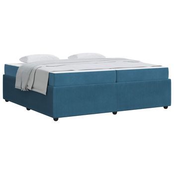 Estructura De Cama Azul 200 X 200 Cm Tela Vidaxl