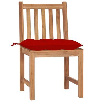 Sillas De Jardín 2 Uds | Silla De Exterior | Sillón Madera Maciza De Teca Con Cojines