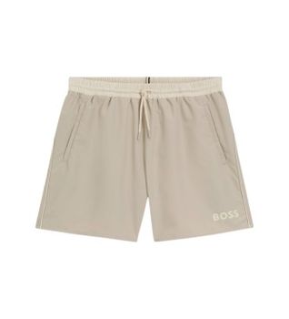 BOSS para hombre. 50514429 Bañador con Logo y Ribetes en Contraste beige (XL), Beachwear, Poliéster