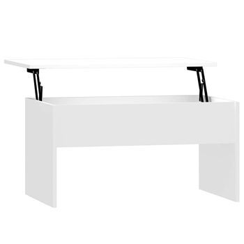 Mesa De Centro Contrachapada Blanco Brillo 80x50,5x41,5 Cm