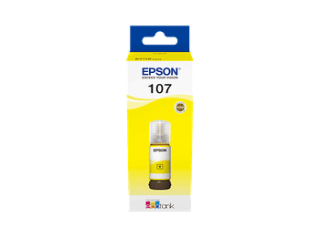 Cartucho de tinta - Epson 107 EcoTank, Compatible con EcoTank ET-18100, Imprime hasta 2100 fotos, Amarillo