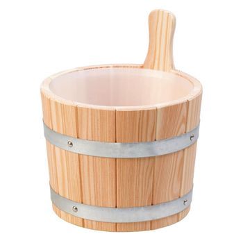 Cubo Madera Sauna Premium Alerce 5l Inserto Plástico Calornórdico