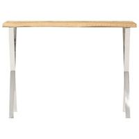 mesa consola  mesa de entrada con borde natural madera mango maciza 105x33x76 cm