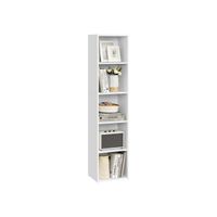 libreria estanteria abierta de varios niveles para sala estudio comedor blanco nube  5 niveles 302a x 1342a cm