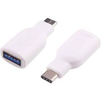 adaptador usb 30 tipo a hembra a usb tipo c macho blanco
