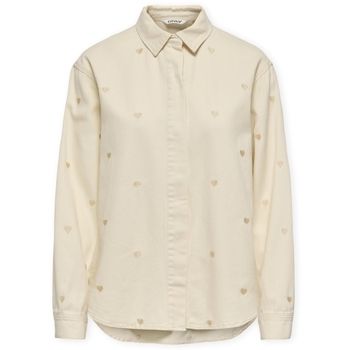 Only Camisa Vera Heart Shirt - Ecru para mujer