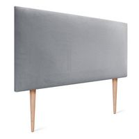 dhome cabecero de terciopelo liso 95x105 con patas camas 8090 - gris claro