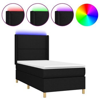 Cama Tapizada 203x93x128 Cm Tejido - Negro