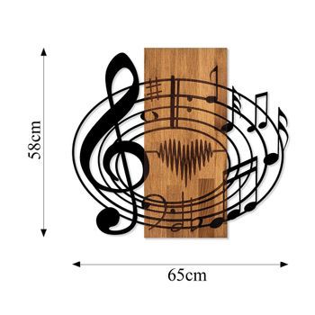 Decoración Pared De Madera Musical Nogal Negro 67x58 Cm