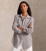 polo ralph lauren para mujer 211a96158005 camisa classic fit striped de lino blanco negro xs casual manga larga