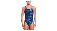traje de bano nike swim hydrastrong multi print azul  mujer
