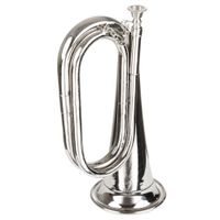 corneta de metal plata 28 cm