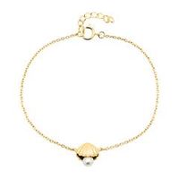 pulsera concha de plata 925 dorada con perla