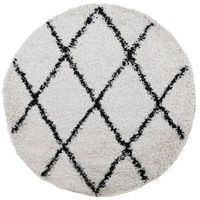 alfombra de pelo largo moderna pamplona crema y negro o 280 cm vidaxl
