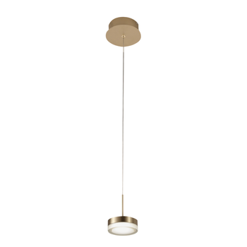 Dunk - Lámpara Colgante Individual De Latón Satinado De Fabas Luce - Led Regulable De 8 W, Diseño Moderno