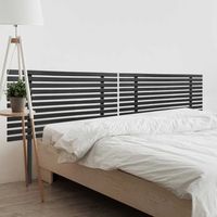 dhome cabecero de madera reciclada dm para camas de 210 estilo japones con patas dual dividido en 2 piezas cama palet herrajes incluidos 220cm dual negro solido