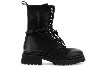 botines con cordones en piel nobuck black 36