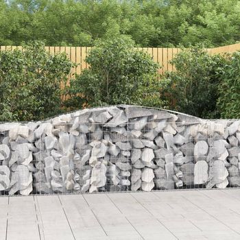 Cesta De Gaviones | Gavión Para Piedras | Gavión Decorativo Forma Arco Hierro Galvanizado 400x50x80/100cm Cfw791963