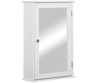 kleankin armario de bano con espejo armario con espejo para bano con 1 estente de almacenamiento mueble para bano estilo moderno 41x14x60 cm blanco