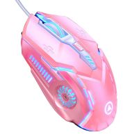 kinsi g5 raton optico gaming rgb 3200dpi 6 teclas mecanico rosa
