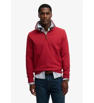 Superdry para hombre. M2014535A Sudadera Essential Pique Half Zip rojo (M), Casual, Algodón