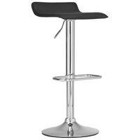 taburete de bar x1 con reposapies asiento giratorio 360 diseno sencillo pvc negro y metal cromado 100004797
