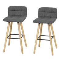 taburetes x2 con respaldo madera gris