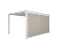pergola bioclimatica de aluminio y acero 3x4m  toldo 4m blanco - 392x292x224 cm