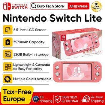 Consolas Nintendo Switch Lite - 32GB Batería 3570mAh 5.5'' Compacta y ligera Controles integrados Juegos compatibles