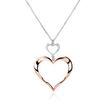 Cadena de plata 925 con corazón chapado en oro rosa