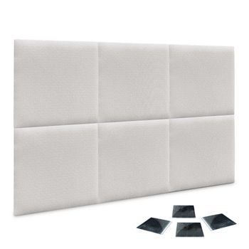 Dhome Juego De 6 Paneles Tapizados De Tela De Lujo Pack Autoadhesivos Para Pared Acústicos Absorbentes Protección (silver Nacar, 60x40cm, X6)