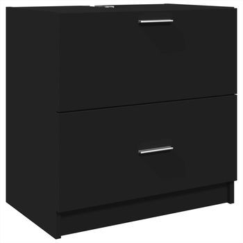 Armario De Lavabo Madera De Ingeniería Negro 59x37x59 Cm Vidaxl
