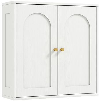 Armario De Baño Mural De Mdf Con 2 Puertas Y 2 Estantes, 60 X 20 X 60 Cm – Blanco