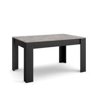 mesa comedor mesa fija cocina y salon 140x90x76 cm para 6 comensales muebles comedor estilo moderno cemento y negro