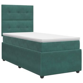Cama Tapizada 190x90x140,5 Cm Terciopelo - Verde