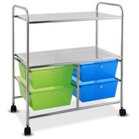 carro con ruedas 4 cajones bano contenedor con ruedas carro de cocina con ruedas 585 x 37 x 75 cm azul y verde