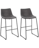 conjunto de 2 sillas de bar  gris