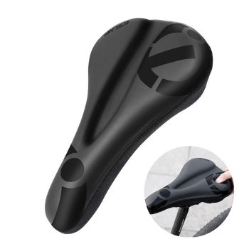Cubierta de sillín de bicicleta de silicona suave y altamente elástica ESLNF,antideslizante,gruesa,con absorción de impa
