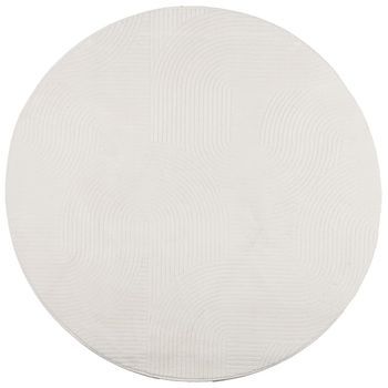 Alfombra De Pelo Corto Look Escandinavo Iza Crema Ø 200 Cm Vidaxl