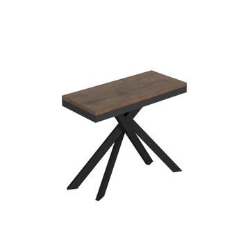 Consola Extensible 90x40/196 Cm Saki Small Evolution Estructura Nogal Antracita