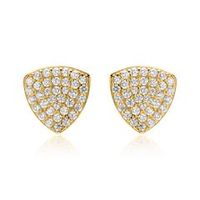 pendientes triangulos plata 925 circonita banados en oro