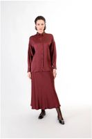 camisa recta raso bordeaux s