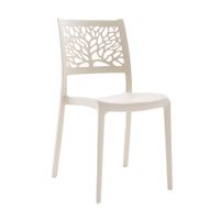 conjunto de 6 sillas de resina para interior o exterior crema