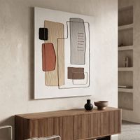 cuadro abstracto en lienzo multicolor 80x28x100 cm