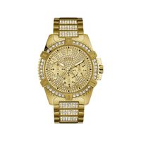 guess reloj hombre caja de acero pulsera acero de color oro resistente al agua 5 atm w0799g2